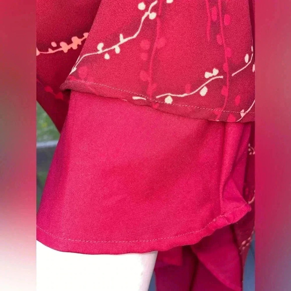 Red maxi dress tank style sleeveless lined sz 14 lined - Picture 5 of 11